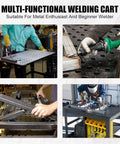 Rock Solid Thirty Six By Twenty Four Welding Table With Five Eighths Grid Holes And Twelve Hundred Pound Beast Mode Capacity For Hardcore Shop Repair And Metal Fab Projects in use for metal fabrication.