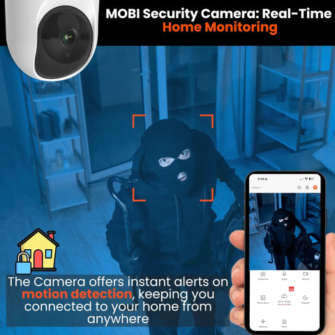 Home Monitoring Camera With Crystal Clear Full HD Video, Pan And Tilt, Color Night Vision, Motion Tracking, app interface shown