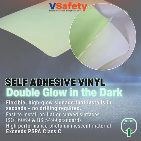 Glow In The Dark Breathing Apparatus First Aid Sign For On Site Workplace Safety 600 X 200 Mm Double Glow Self Adhesive Vinyl