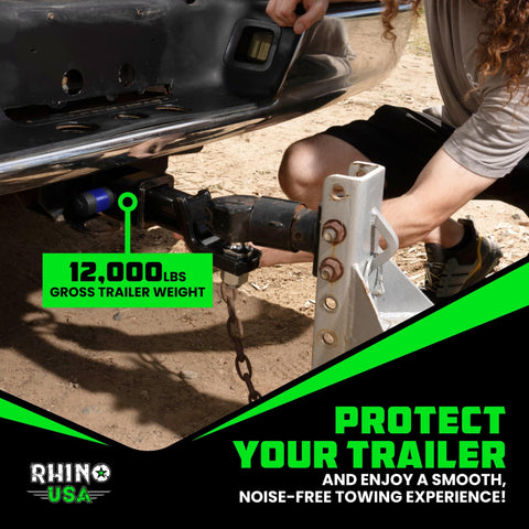 Person attaching 2 Inch Trailer Hitch Pin With Patented Locking Receiver to vehicle's Class III and IV hitches.