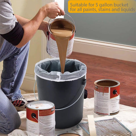 Using 10 Pack 5 Gallon Paint Strainer Bags With Elastic Drawstring Fine Mesh Filters For Paint Buckets And More Reusable Nylon Filter Bags For Painting DIY Projects Brewing And Water Filtration
