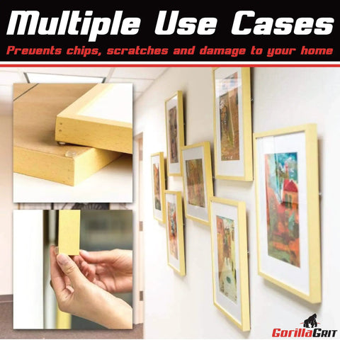 Clear 100 Pack Cabinet Door Bumpers With Adhesive Pads Half Inch Diameter For Cabinets Drawers Glass Tops Cutting Boards Picture Frames And Small Furniture No Squeak Cushions For Quiet Use And Scratch Free Surfaces on wall pictures.