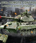 Remote Control King Tiger Tank Toy For Kids Dope 1:28 Scale 9 Channel RC Military Vehicle with Lights Turret