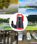 Heavy Duty 1HP Submersible Sump Pump Handles 3960 GPH Grind Inside A Tough Thermoplastic Shell for garden pond, swimming pool, and irrigation.