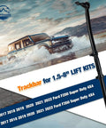 Ford 1.5-8 Inch Lift Adjustable Front Track Bar For F250 F350 Super Duty 4X4 Suspension Forged Steel Front Axle Stabilizer Upgrade For Off Road Toughness And Precise Alignment, shown with Ford truck and lift kit fitment