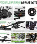 52V 1000W Mid Drive Ebike Conversion Kit With CAN Bus BBSHD Motor, DPC080 Display, 52V 20Ah Battery, 46T Chainring, Beast Torque