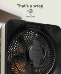 Close-up of High Velocity Box Fan With Kick Stand, Digital Display, Removable Grille, Variable Speed Control, 6-foot cord wrap