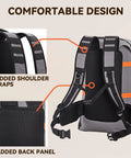 Back view of Waterproof Dry Bag Backpack 40L for Men and Women Roll Top Rugged Heavy Duty with padded shoulder straps and back panel
