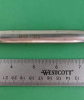 AISI 316 Marine Grade Stainless Steel Turnbuckle Rigging Screw Jaw To Jaw Assembly With Locking Nuts shown next to a ruler for size reference.