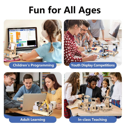 IoT STEM Kit For Kids And Teens, Smart Factory Starter Pack For Arduino ESP32, Learn Electronics And Programming With Real World Automation Projects, Compatible With Arduino Scratch, Robotic Arm, Sorting System, Smart Warehouse, 10 Plus for children and adults