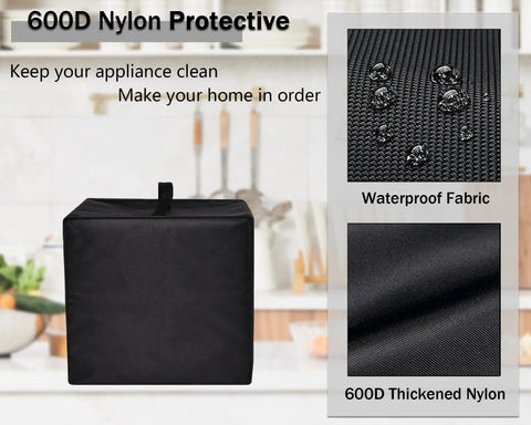 Heavy Duty Waterproof Coffee Maker Cover Fits K Elite and Hamilton Beach 12 Cup Machines, Dustproof Protective Lid, Black