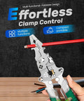 Pro Grade 18 In 1 Folding Wire Stripper Pliers Set With Voltage Detector, shown cutting a red wire, multifunction tool.