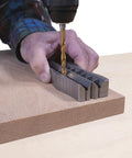 All Metal Handheld Drill Guide For Straight Holes With Twenty Five Drill Guides In One One Eighth To One Half Inch In Sixty Fourth Inch