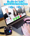 4K USB Camera With 170 Degree Fisheye Lens And Built In Microphone, Ultra HD 3840x2160 At 30FPS, IMX317 Sensor shown with laptop