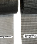 Heavy Duty Pet Proof Window Screen Replacement 39W X 100L Thick Charcoal Mesh comparison with regular and thick fiberglass mesh rolls
