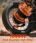 M10 Pro Electric Mountain Bike For Adults With 1000W Peak Motor, 22 MPH Top Speed, 20X4 Fat Tire Ebike rear wheel motor