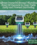 Solar Powered Ground Vibrating Pest Repellent for Gardens Lawns Yards Farms and Orchards Keeps Rats Snakes Rabbits Hedgehogs Outta Lawn