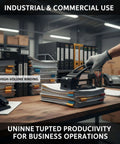 Tough As Nails Heavy Duty 2 Hole Punch For Office, School, And Home, 100 Sheets Capacity being used for high-volume binding in an office.