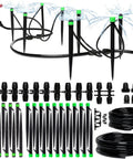 Drip Irrigation System Kit Complete Garden Watering Solution With Adjustable Emitters No Fuss Easy Setup kit components