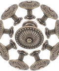 Vintage Round Cabinet Knobs Set Of 10 With Antique Copper Finish Decorative Drawer Handles for Kitchen Cabinets Wardrobe Doors