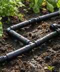All In One Drip Irrigation Fittings Kit For Half Inch Tubing With Twenty Barbed Connectors in garden soil setup