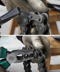 Dope 530 Chain Sprocket Kit installation showing link connection for GY6 ATVs and Go Karts 90-link chain