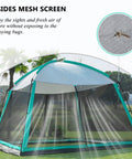 11x11 Ft Screen House With Mesh Net Tent Canopy Shelter Gazebo, Easy Setup, Waterproof, Sunshade, ideal for camping.