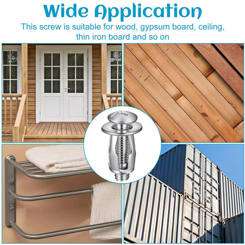 30 Piece M4 Hollow Wall Anchors Kit With Petal Nuts And Screws Expansion Door Anchors For Thin Walls Hollow Panels And Sheet Metal Includes Metal Screws Heavy Duty Cavity Fixing For Quick No Sweat Install on wood, drywall, and thin iron board