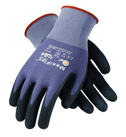 MaxiFlex Ultimate Nitrile Micro Foam Grip Work Gloves Nylon Shell Breathable Coating For Light Oils Boss Level Dexterity