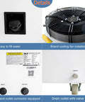 Industrial Water Chiller Water Cooling System For CO2 Laser And CNC Spindle Featuring Precise Digital Temperature Control details including fan and connectors.