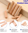 Premium Wood Dowel Pins Set 508 Pieces One Quarter Inch One Five Sixteenth Inch One Three Eighth Inch One Half Inch shown on wood surface