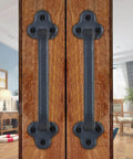 Installed Heavy Duty 9 Inch Rustic Sliding Barn Door Handle, Built Tough Solid Cast Iron Barn Pull For DIY Doors