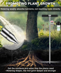 Deep Root Watering Spike For Trees With Fertilizer Bottle Stainless Steel Root Feeder Brass Valve T Handle Irrigation Tool
