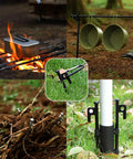 Eight Pack Heavy Duty Tent Stakes 12 Inch Steel Pegs for camping and outdoor setups in various terrains and conditions.