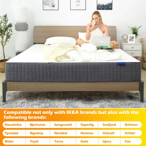 Hella Solid Galvanized Steel Bed Frame Mounting Plates Replacement And Rustproof Short Screws For Heavy Duty Furniture Assembly and Secure Bedroom Repairs That Stay Locked, woman relaxing on mattress.