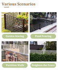 Heavy Duty Aluminum Fence Height Extender For Low Walls Featuring Anti Climb Design And Weather Ready Build used for garden and pond fencing.