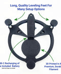Top view of the Laser Alignment And Leveling Stand For R10 Launch Monitor Version 2.0 with leveling feet and USB-C port.