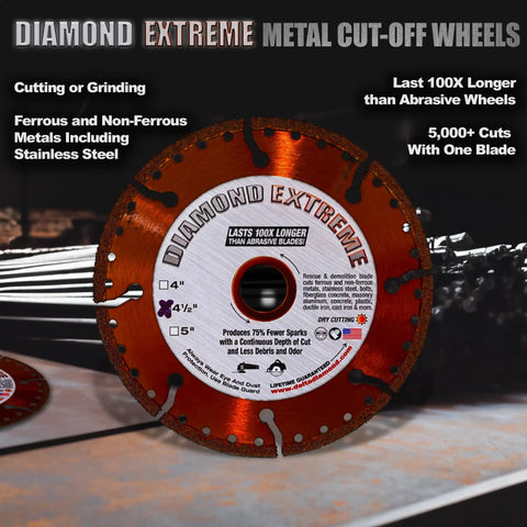 Extreme 4.5 Inch Cut Off Wheel 3 Pack For Metal Cutting, heavy-duty blade with industrial grit for fast, durable cutting.