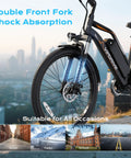 Powerful 1000W Peak Electric Bike For Adults With 20 MPH Top Speed, 26 Inch and 24 Inch Wheels, double front fork shock absorption