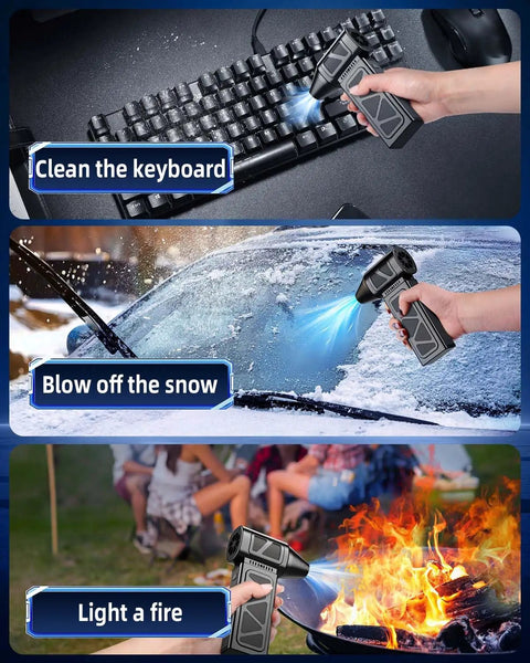Electric Compressed Air Duster With Brushless Motor 360000 RPM Turbo Cordless Blower used for keyboard, snow, fire