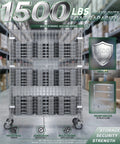 Heavy Duty Chrome Wire Security Cart Nsf Listed Mobile Storage Cage Kit Built Like A Tank for secure storage with 1500 lbs load capacity.
