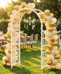 Heavy Duty PVC Garden Arbor Arch For Plant Climbing, 94 Inch Tall Backdrop Stand With Wide Entryway at wedding event