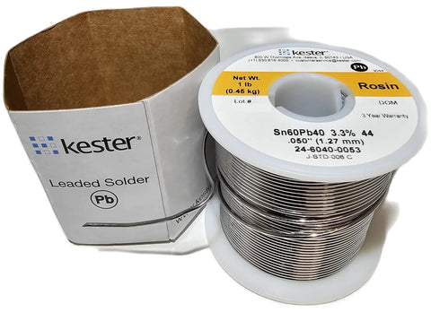 Leaded 60/40 Solder Roll For DIY Pros, 66 Core, 0.050 Inch Diameter, 1 Pound Spool, Sn60Pb40 Alloy, Yellow Label, Smooth Flow