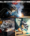 Welding Machine Handheld 110V Portable Stick Welder 20-120A IGBT Inverter with Hot Start Arc Force Anti Stick Technology in use at height