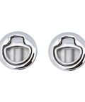Two 2-inch stainless steel chrome flush pull slam latches for boat hatches