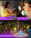 Cordless Mosquito Zapper With Colorful Lighting And Auto Sensing 3 In 1 Bug Trap With 4000mAh Rechargeable Battery in various modes