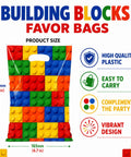 Pack Of Thirty Building Block Favor Bags With Reinforced Handles For Kids Treats And Candy Hella Festive Party Goodies Stash Solid Birthday Supplies And Dope Little Gift Pouches For Every Shindig, measuring 10x6.7 inches.