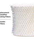 Close-up of Vicks Cool Mist Humidifier Wicking Filter Replacement Pack of 3, showing filter texture, for home use.