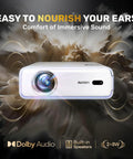 D1 Smart Projector With WiFi And Bluetooth Built In Apps Auto Focus And Keystone 16W Dolby Audio Speakers Native 1080P HDR10