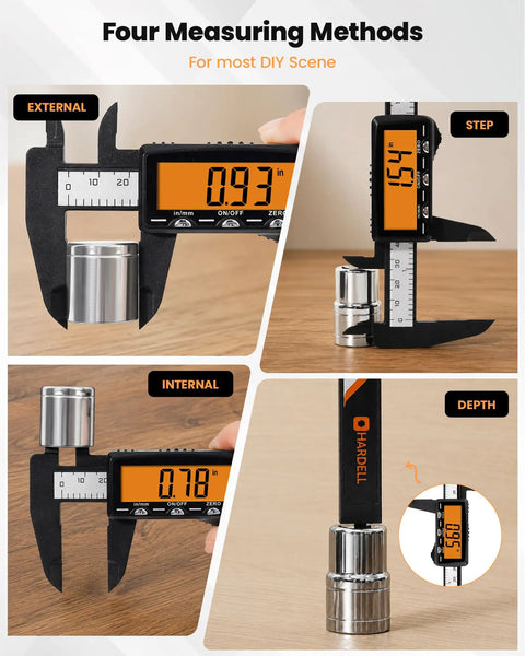 No Fuss Six Inch Digital Caliper With Quick Charge Rechargeable Battery And Bright Orange Panel Delivered For Epic Diy Projects Smooth Shop Work And Straight Up Home Fixes Always Ready
